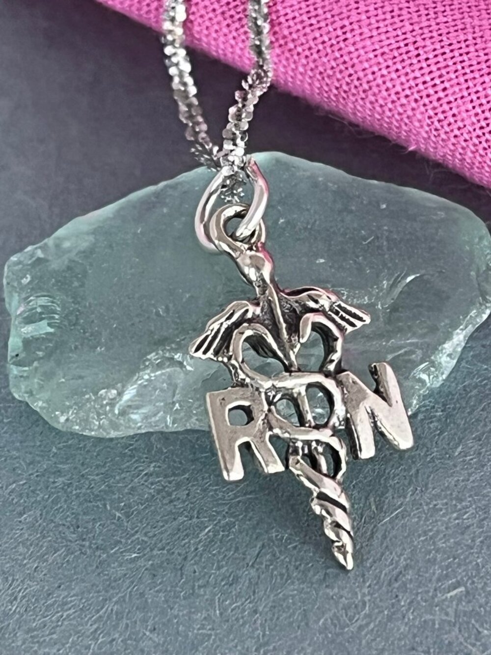 STERLING SILVER Italy 925 16” adjustable to 18” Nurse pendant & Necklace! RN